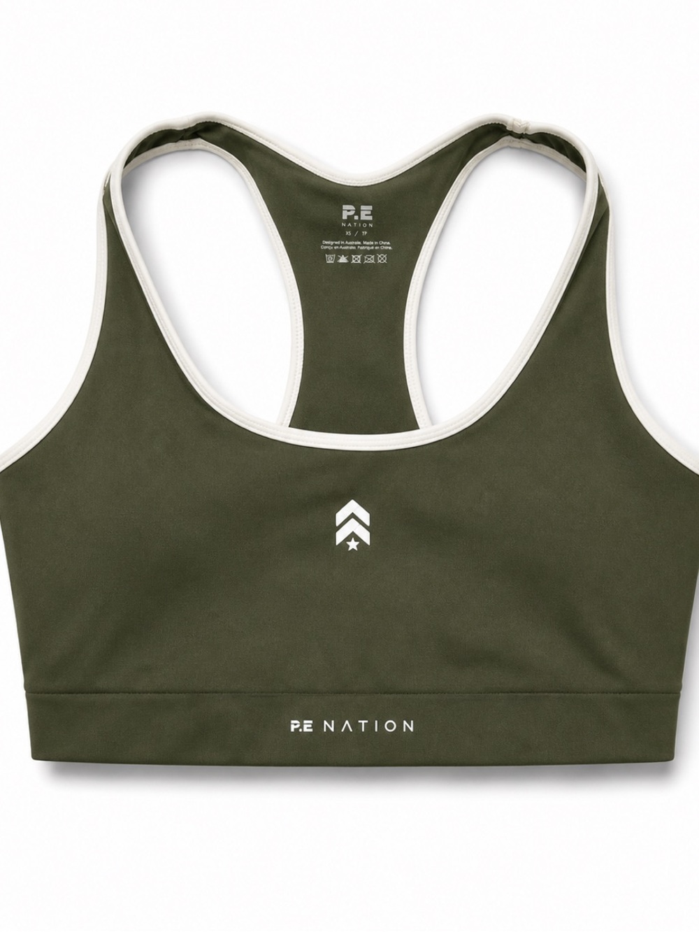 PE Nation Barrys Bootcamp Sports Bra Olive Green Size Small